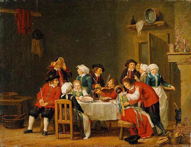 Pehr Hillestrom Convivial Scene in a Peasant Cottage France oil painting art